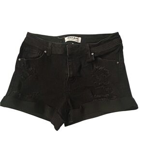 Wax Jean Women's Black Distressed Shorts